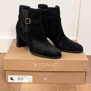 NWT Vionic Vivette Suede Heeled Ankle Bootie